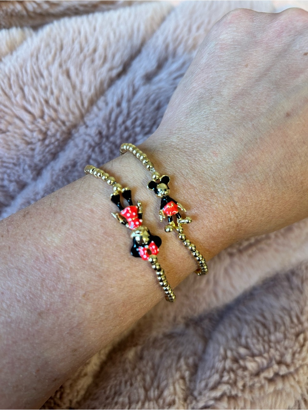 Disney Baublebar Minnie & Mickey Mouse Beaded Bracelet Set
